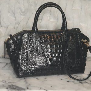 Brahmin Black Morgan Melbourn Satchel